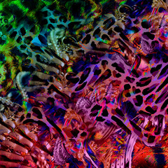 leopard pattern  colorful fabric txtile design fashion backdrop print work. 

