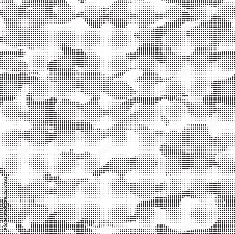 Aufkleber Abstract halftone seamless camouflage pattern. Repeating digital dotted hexagonal camo military texture background. Abstract modern fabric textile ornament. Vector illustration.