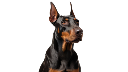 doberman pinscher on white , transparent background png 