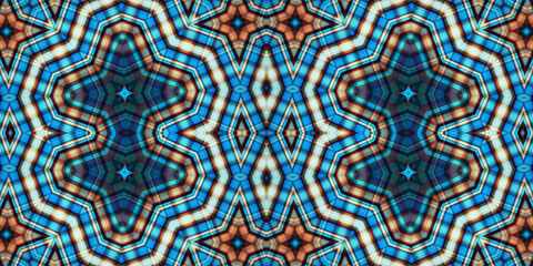 Seamless kaleidoscope pattern. The texture of the woven pattern. Endless pattern