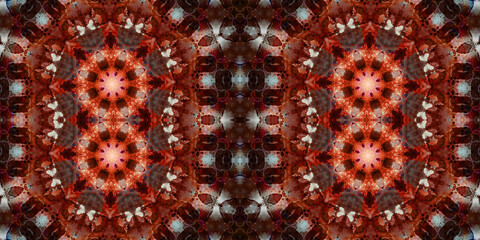 Seamless kaleidoscope pattern. The texture of the woven pattern. Endless pattern