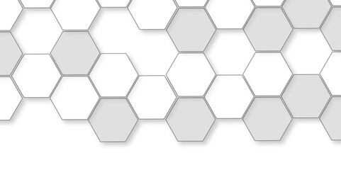 Abstract white background with hexagon and hexagonal background. Luxury white pattern with hexagons. abstract 3d hexagonal background with shadow. 3D futuristic abstract honeycomb mosaic background.