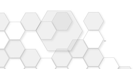 Abstract white background with hexagon and hexagonal background. Luxury white pattern with hexagons. abstract 3d hexagonal background with shadow. 3D futuristic abstract honeycomb mosaic background.