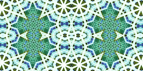 Seamless kaleidoscope pattern. The texture of the woven pattern. Endless pattern