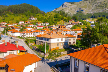 Trigrad village is a traditional village on the mountains of Rhodope, Bulgaria.