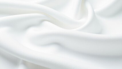 Rippled white cloth background. Fabric texture