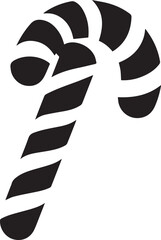 Silhouette of candy cane with stripes vector
