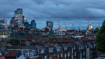 coucher de soleil sur la cité de Londres