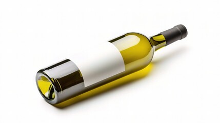 Isolated White Wine Bottle Mockup on Clean Background Perfect for Product Presentation and Branding Showcase in Professional Settings
