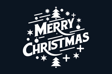 Naklejka premium Merry christmas typography logo design
