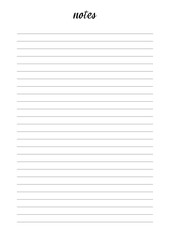 White Black Minimalist Notes Page Planner