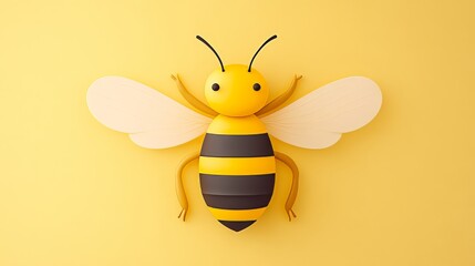 Obraz premium Cute Bee Illustration with Pastel Colors