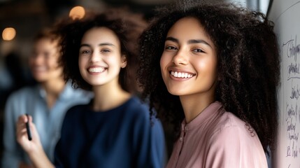 Obraz premium Confident Friends Laughing Together, Embracing Teamwork and Friendship in a Joyful Meeting