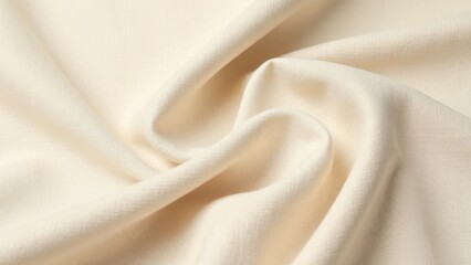 Rippled beige cloth background. Fabric texture