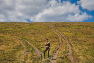 Woman Tourist Taking Selfie in Beautiful Landscape