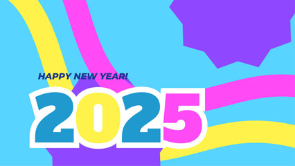 Colorful Stylish New Year 2025 Design Background