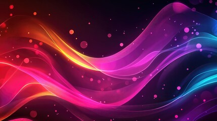 Line art illustration featuring an abstract background with luminous neon waves and light effects ideal for wallpapers banners backgrounds cards book illustrations and landing pages