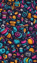 Obraz premium Vibrant Collection of Colorful Objects in an Artistic Arrangement