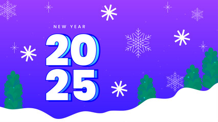 Purple Violet Green And White Stylish New Year 2025 Design Background
