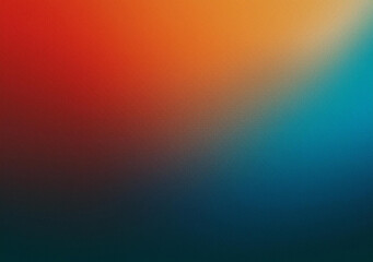 Grainy gradient background grain texture retro blue orange red teal dark banner abstract design, copy space