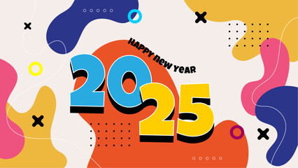 ColorfulAbstract Happy New Year 2025 Design Background
