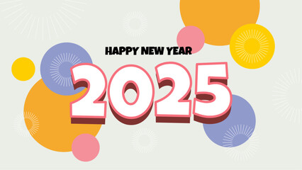 Colorful New Year 2025 Design Background
