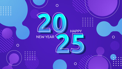 Blue Purple Violet And White Elegant 2025 New Year Event Design Background