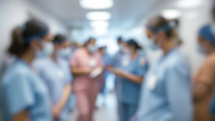 Hospital Corridor Blur Medical Professionals in Motion