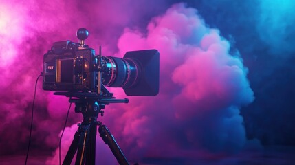 Camera with Smoke Background