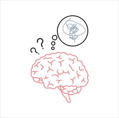 Brain overthinking. Vector illustration design. Eps 10.