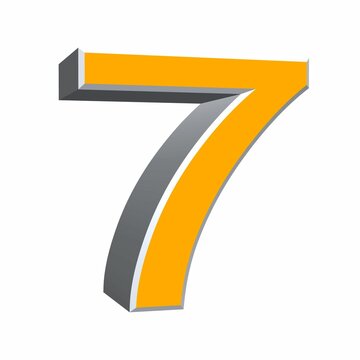 chiffre 7 orange arial