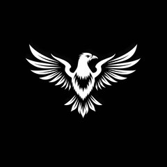 Obraz premium bird logo design in black end white monochrome style