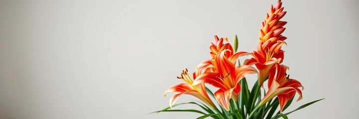 Kniphofia tritoma torch lilies in a vase arrangement, kniphofia tritoma torch lily, interior design element, nursery products