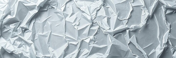 Obraz premium Tattered and crushed plastic bag with visible tears and rips, ripped seams, rough texture, scratched surface