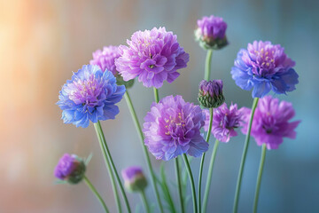 Fototapeta premium Scabiosa, Minimalist Ikebana style, unique Minimalist style