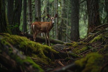 Fototapeta premium A photo of a baby deer from nature