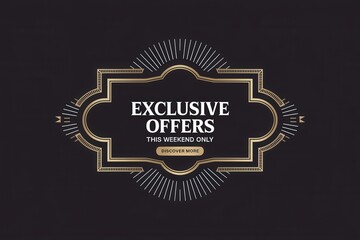 Obraz premium Elegant Black Friday Sale Banner - Exclusive Offers & Promotions Holiday Marketing Campaigns, Luxury Design Gold Typography Dark Background