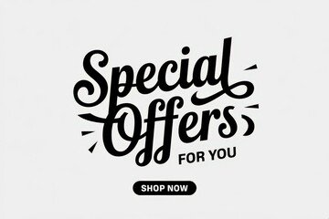 Stylish Black Typography Promotional Offers Banner Light Background - Eye-Catching Marketing Design Online Sales Campaigns, Discounts, Seasonal Promotions