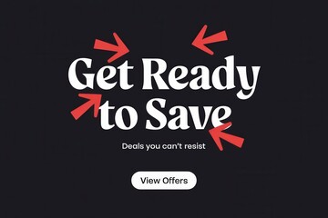 Urgent Holiday Sale Promotion Graphic Bold Arrows - Eye-Catching Black Friday, Christmas, New Year's Eve Marketing Design Retail Ecommerce