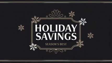 Elegant Snowflake Holiday Sales Promotion Banner - Modern Minimalist Design Christmas, Black Friday, New Year's Eve Marketing