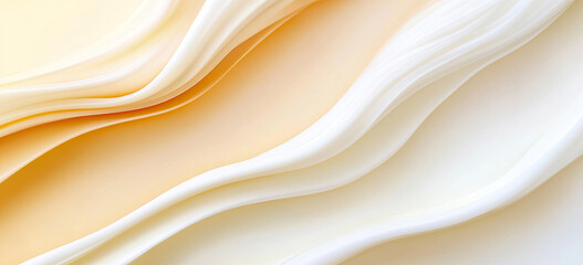 Beige-gelber Farbverlauf mit intensiven Wellenformen und feiner Struktur – Hintergrund im Bannerformat in warmen Farben