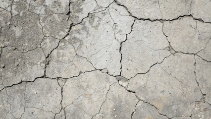 Rough and weathered concrete texture with deep cracks and uneven surface, grunge, cracked, industrial