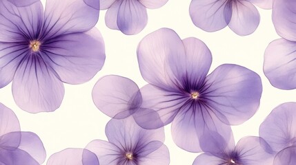 Obraz premium Delicate Purple Flower Petals on White Background