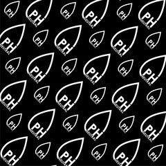Neutral pH seamless pattern isolated on black background