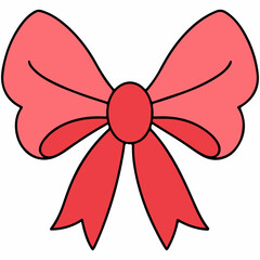 Bow clip art design on plain white transparent isolated background for card, shirt, hoodie, sweatshirt, apparel, tag, mug, icon, poster or badge