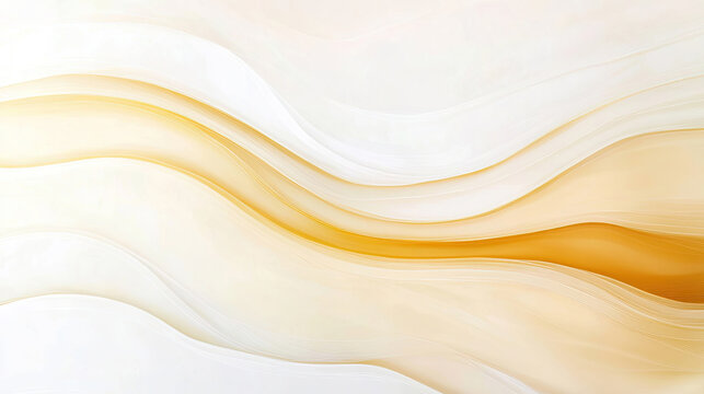 Beige-gelber Farbverlauf mit Wellenformen und feiner Struktur, wie gemalt &ndash; Subtiler Hintergrund im Bannerformat in warmen Farben