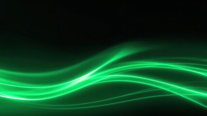 Electric green light streak wave background with a subtle gradient effect, ambient lighting, glowing waves, glowing patterns