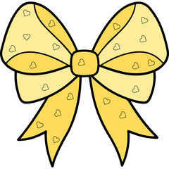 Bow clip art design on plain white transparent isolated background for card, shirt, hoodie, sweatshirt, apparel, tag, mug, icon, poster or badge