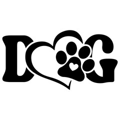 Dog paw print clip art design on plain white transparent isolated background for card, shirt, hoodie, sweatshirt, apparel, card, tag, mug, icon, poster or badge