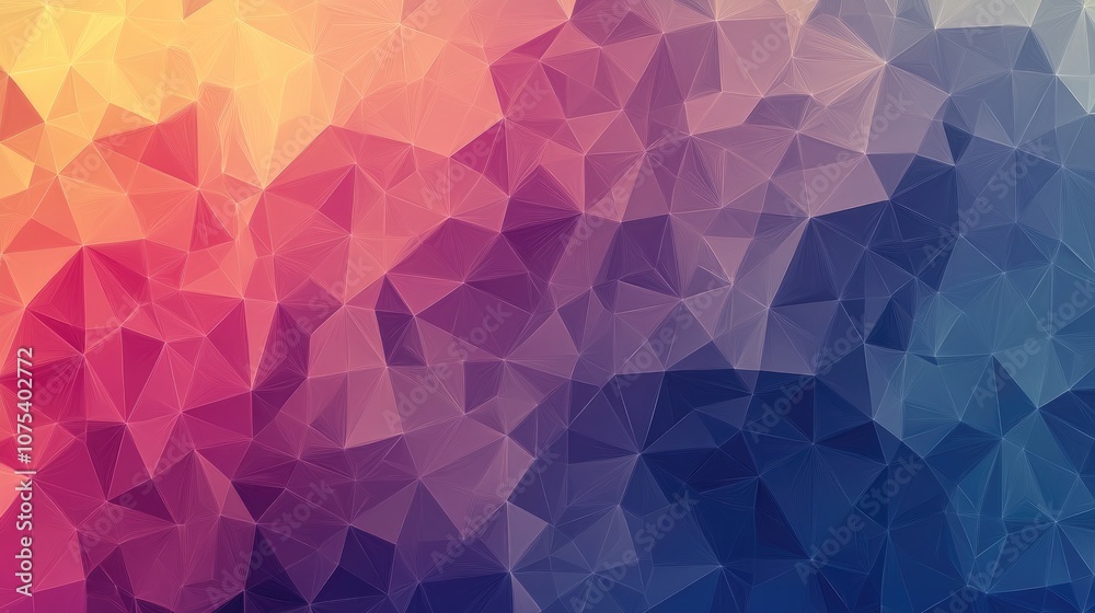 Poster low poly triangle pattern background in a line art style